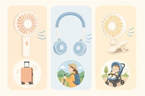 ハンディファン3タイプ(手持ち・首かけ・クリップ)の違い
