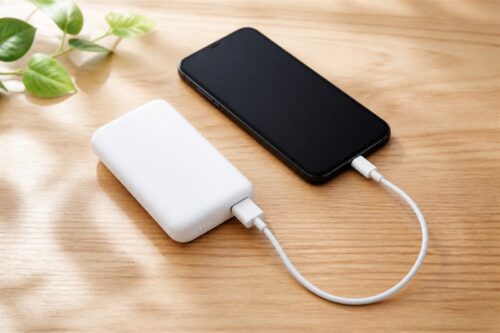 モバイルバッテリーでスマホを充電する