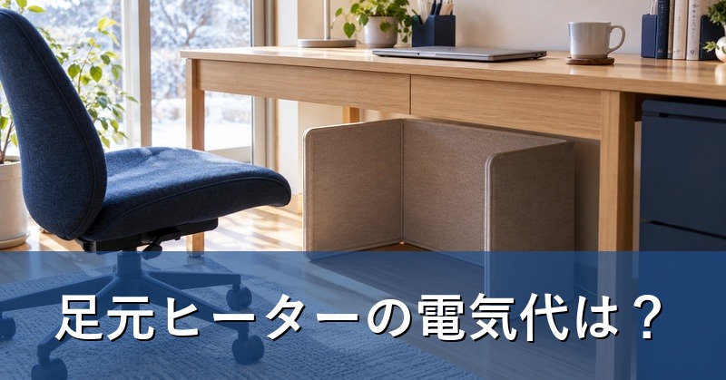 デスクの下に置いた足元ヒーター