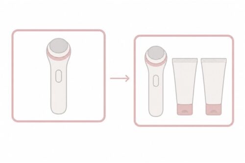 洗面台に置かれた美顔器